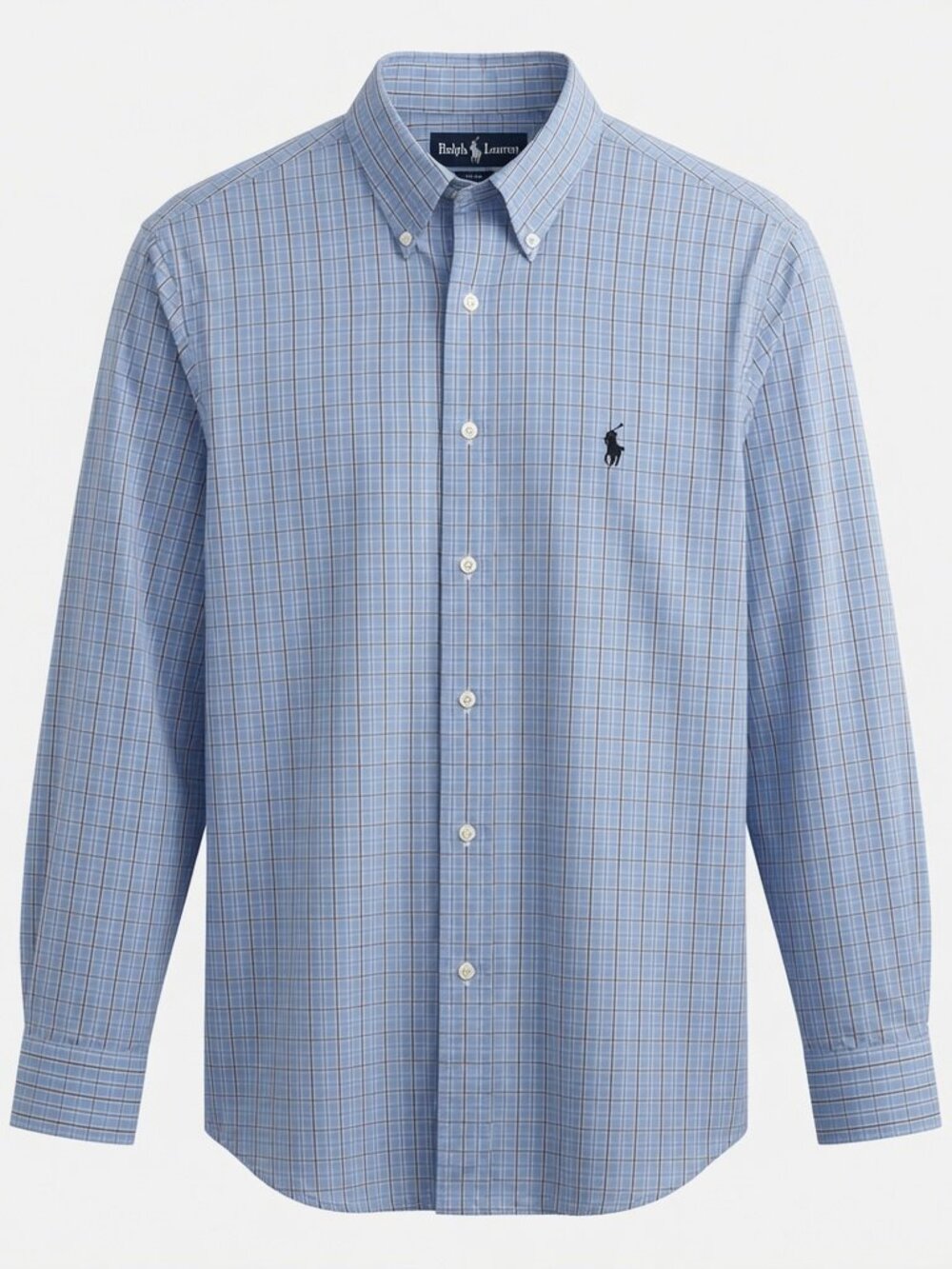 Vtg 80s 90s Polo Ralph Lauren Yarmouth Dress Shirt Blue Plaid Mens 18 34/35 EUC
